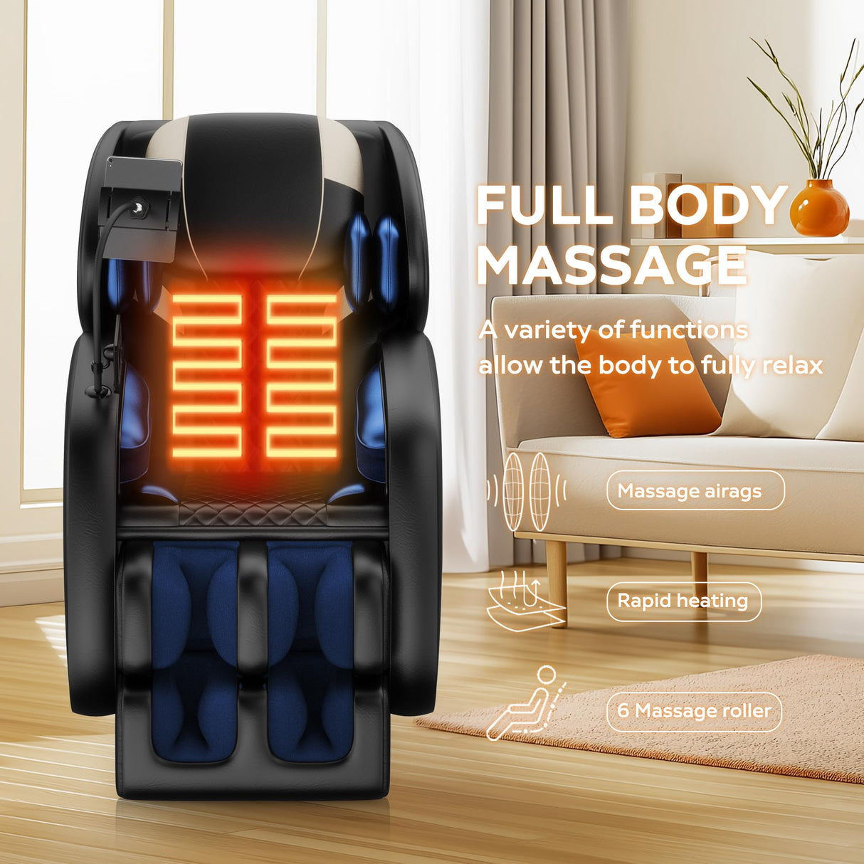 2026 Massage Chair Full Body, Zero Gravity SL-Track Shiatsu Massage Recliner Chair with Body Scan, 6 Fix Point Rollers,Airbags,Deep Yoga Stretch, Heating Function AnoYishev