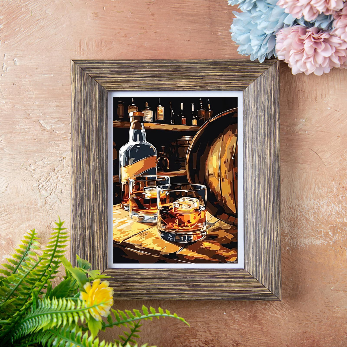 5D Whisky in The Cellar Painting Diamond Painting Kits for Adults Beginner, DIY Wine Diamond Art for Home Wall Decor Gifts Full Drill Round Gem Art 12x16 inch WXQZHF