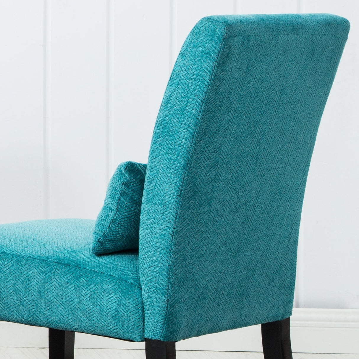 Roundhill Furniture Pisano Teal Blue Fabric Armless Contemporary Accent Chair with Kidney Pillow Roundhill Furniture