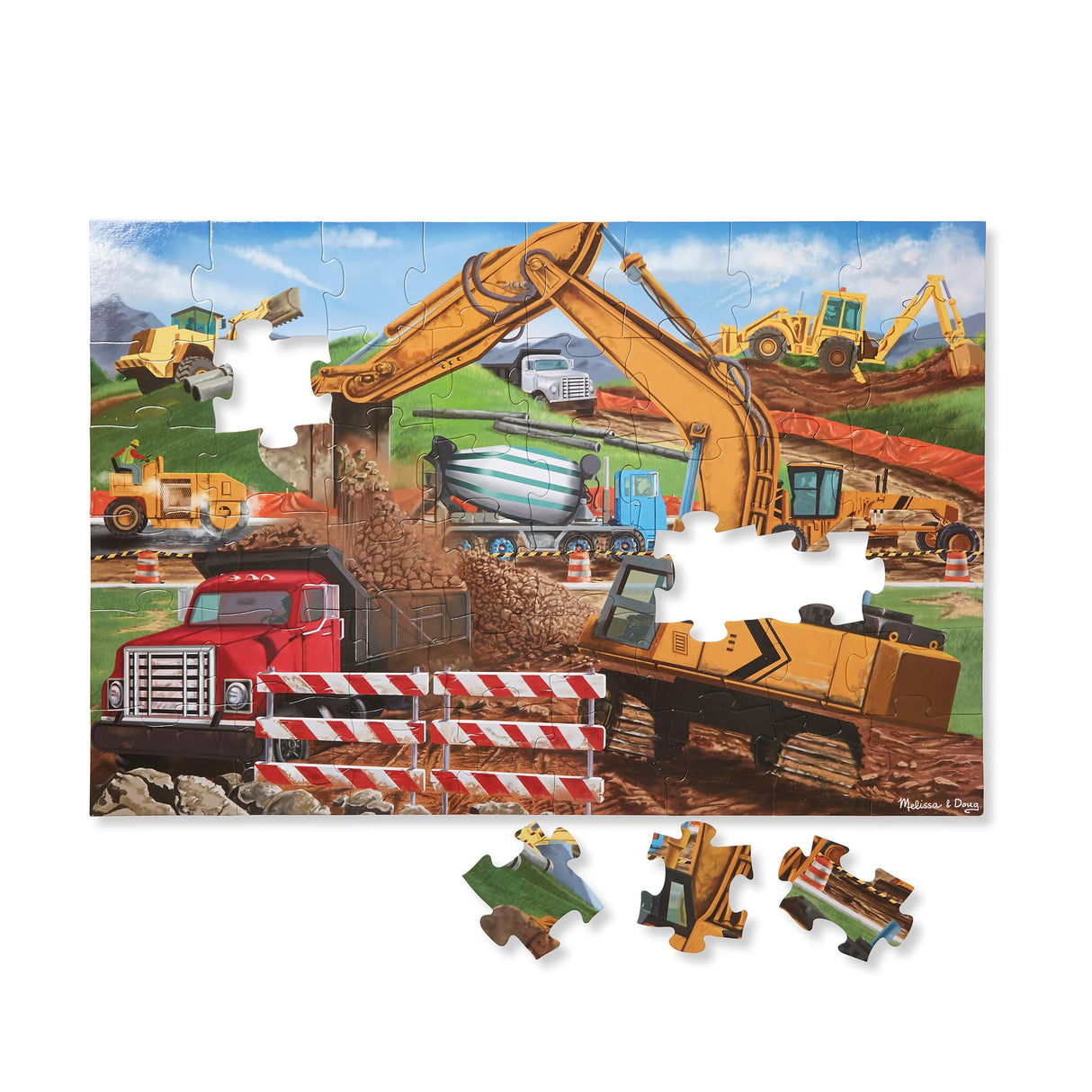 Melissa & Doug Building Site Jumbo Jigsaw Floor Puzzle - 48 pcs - FSC Certified Melissa & Doug