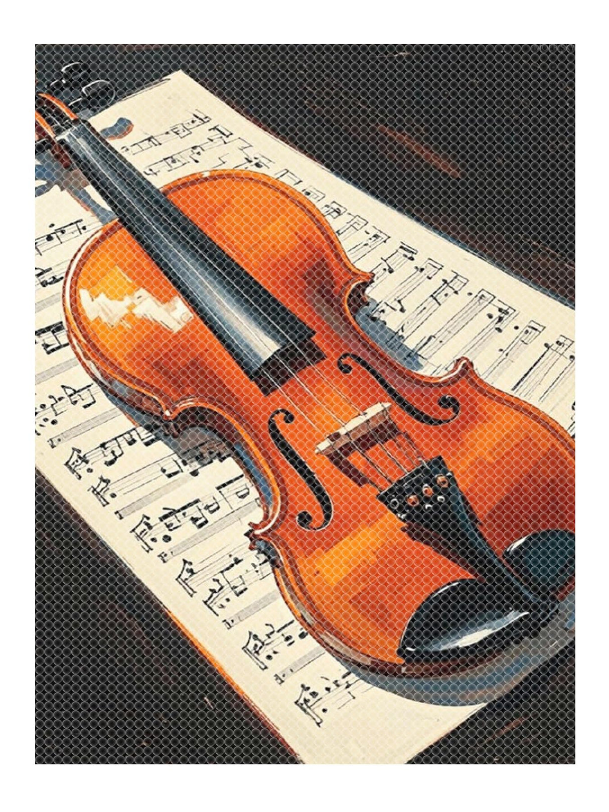 MOER SKY Violin Sheet Music Diamond Painting Kit 12x16 inch DIY Canvas Art Decor with Drill Pen, Sparkling Wall Craft for Home Decor, Birthdays, Christmas MOER SKY