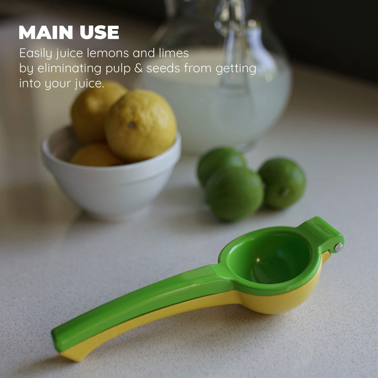 Culinary Elements Metal Lemon and Lime Squeezer: Manual Press, Easy to Use Citrus Juicer, Dishwasher Safe 1 pack Jacent