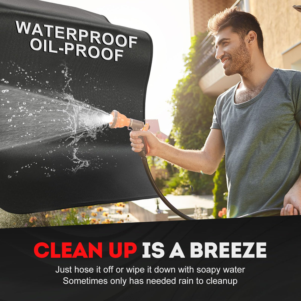 AIRSHOOTER 48 x 30 inch Under Grill Mats for Outdoor Grill, Double-Sided Fireproof Grill Pad, Waterproof Oil-Proof Grill Floor Pads Fire Pit Mat, Grill Pads for Outdoor Grill Cooking AIRSHOOTER