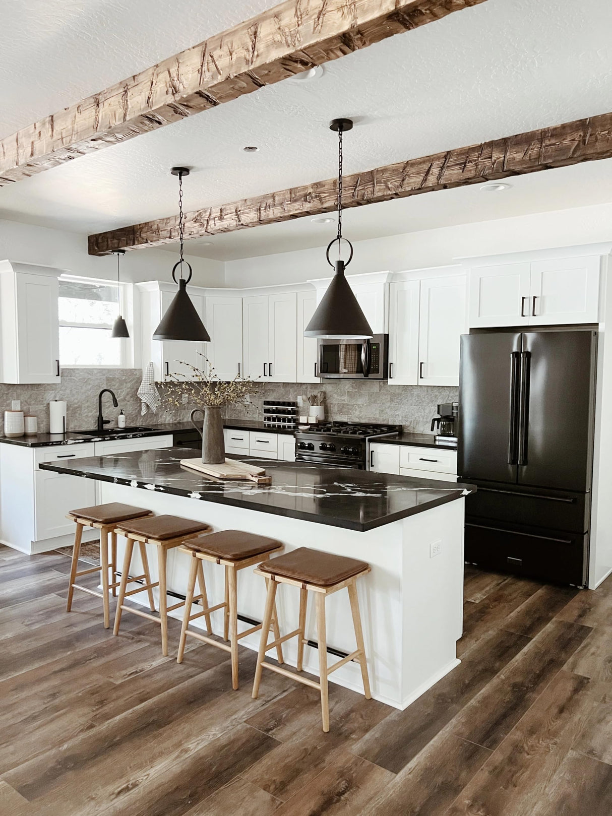 Nathan James Barker Classic Counter Height Wood Barstool with Leather Removable Cushion, Backless Island 24" Bar Stool for Kitchen, Chestnut Brown Nathan James