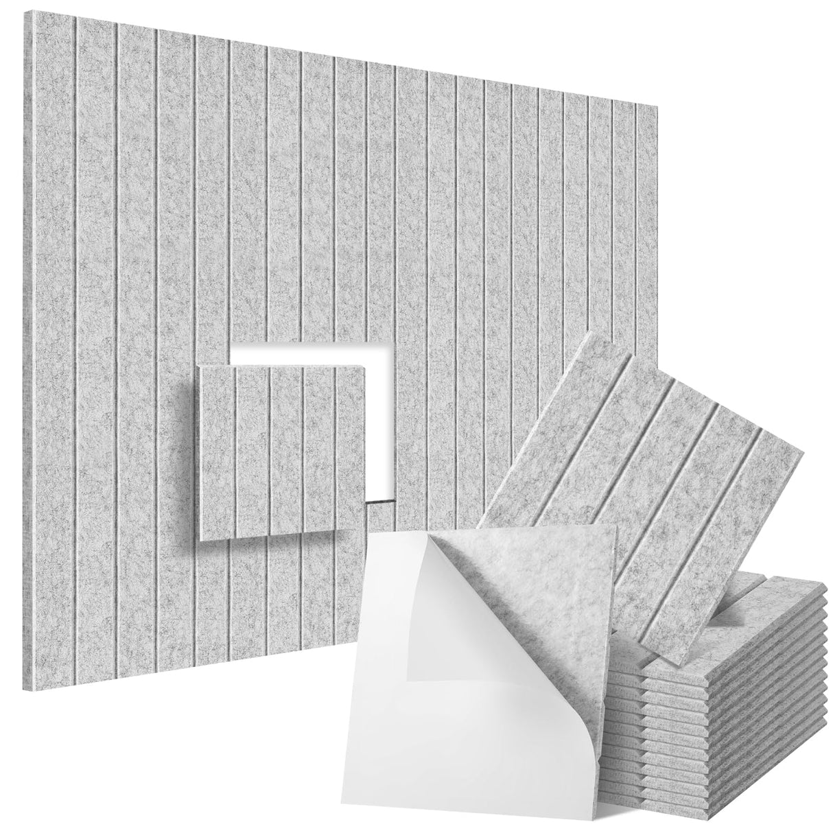 12 Pack Sound Proof Foam Panels for Walls 12"x12"x0.4'', Self Adhesive Soundproof Wall Panels, High Density Acoustic Foam Panels is Widely Used for Acoustic Treatment In Various Spaces(Gray) gumheni