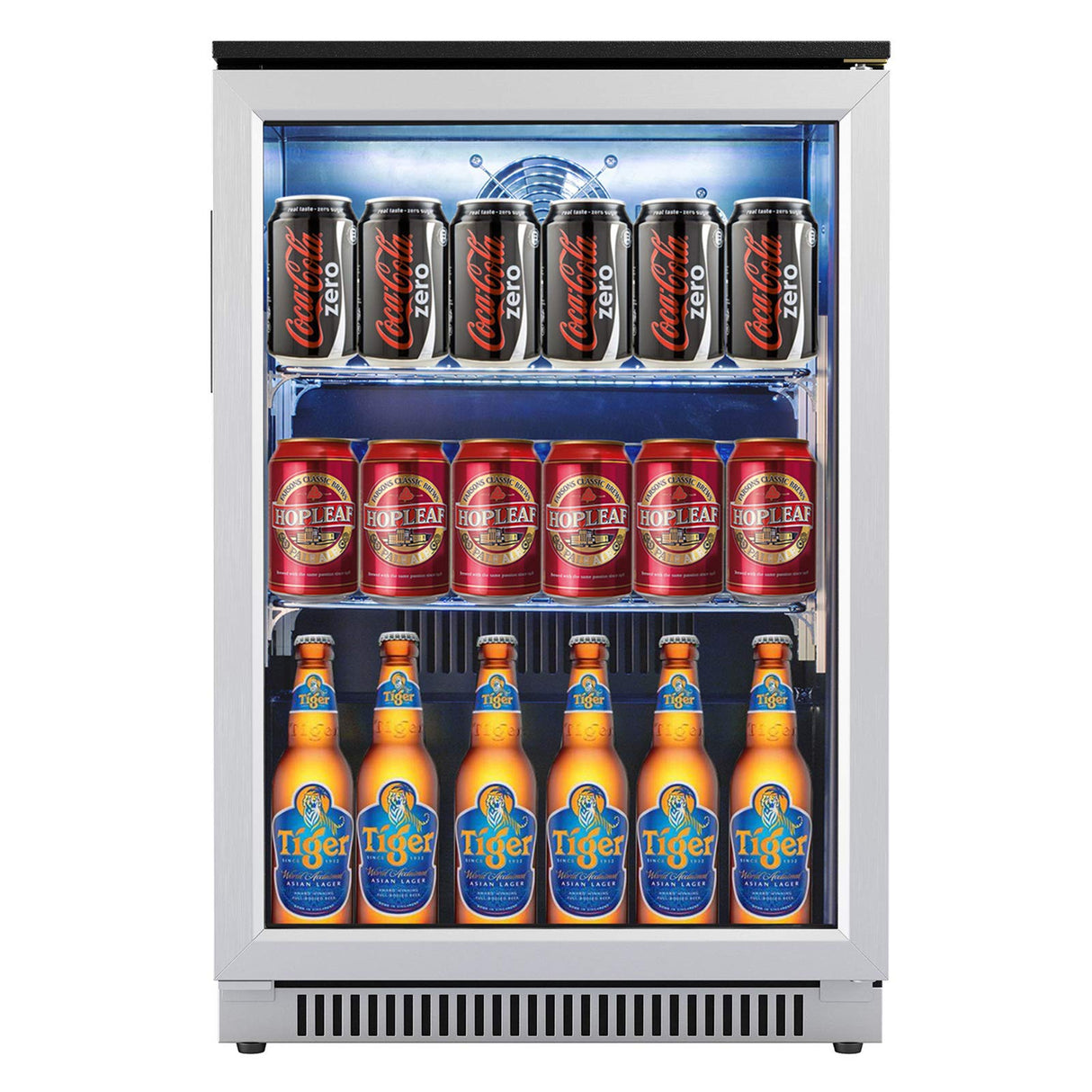 Advanics 20IN Beverage Refrigerator with Glass Door-120 Can Built in Under Counter Fridge & Freestanding,Ideal for Soda,Beer Drink Cooler Advanics
