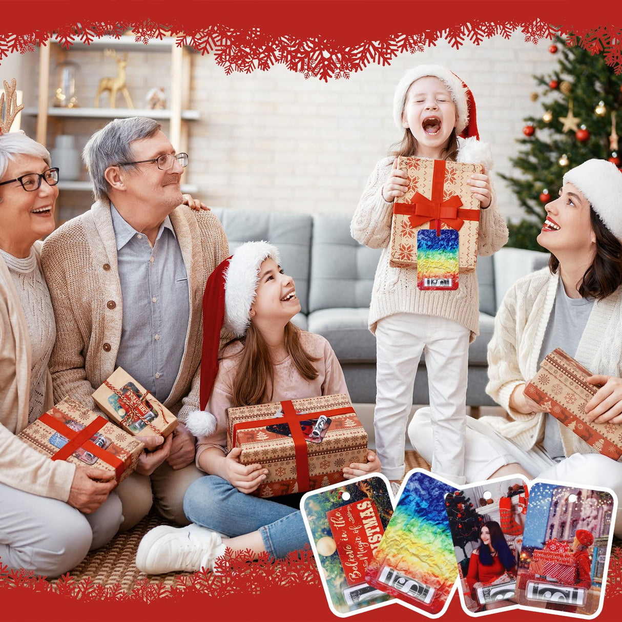 Weysat 18 Pcs Sublimation Money Card Blanks with Lipstick Money Holder Shaker Domes, Sublimation Money Card Holder Blanks for Christmas Thanksgiving DIY Cash Gifts(Round Hole) Weysat