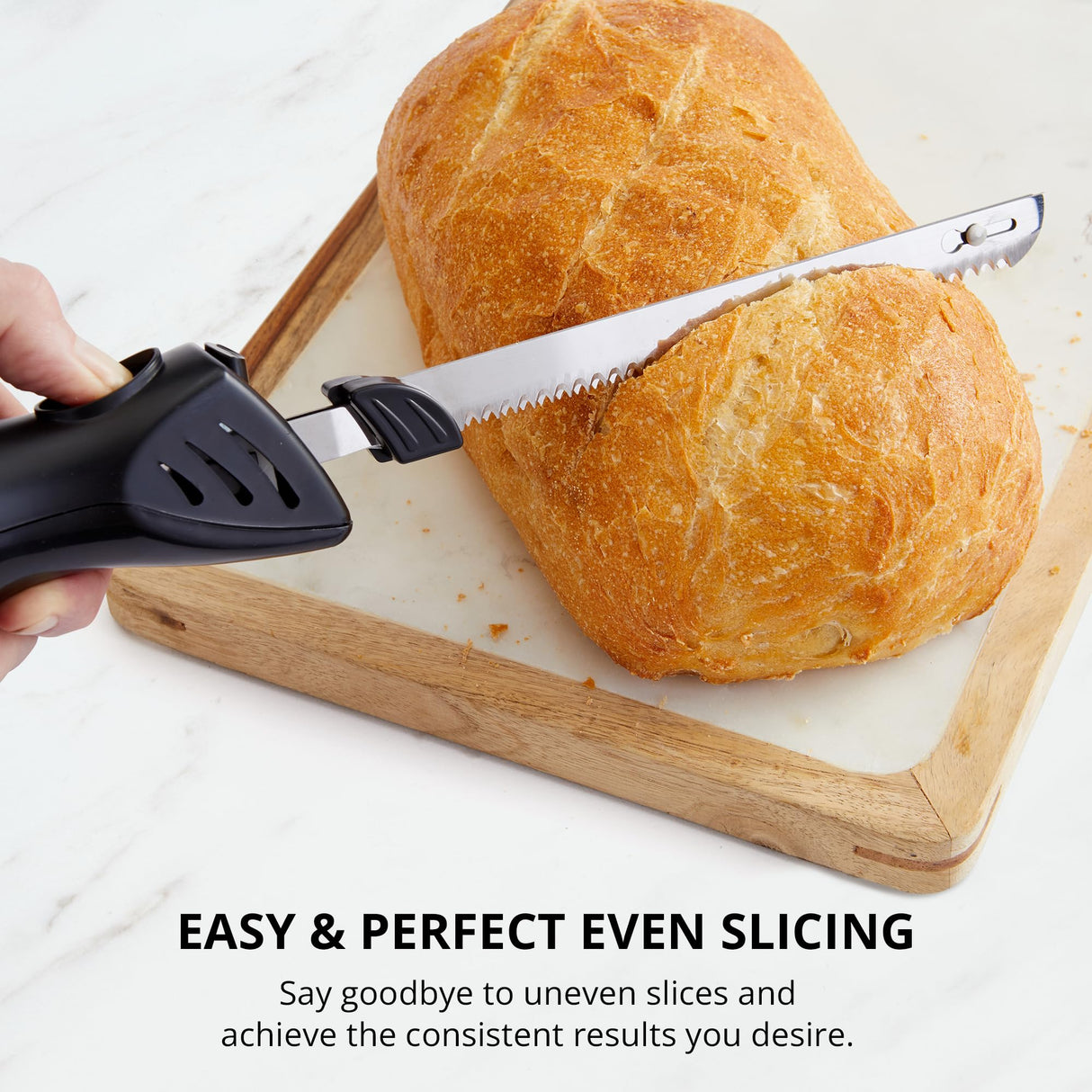 ELITRA HOME Professional Grade Electric Knife | Easy Slice Electric Kitchen Knife For Carving Meats, Bread, Turkey, and More | Stainless Steel Serrated Blade, Carving Fork, and Storage Case ELITRA HOME
