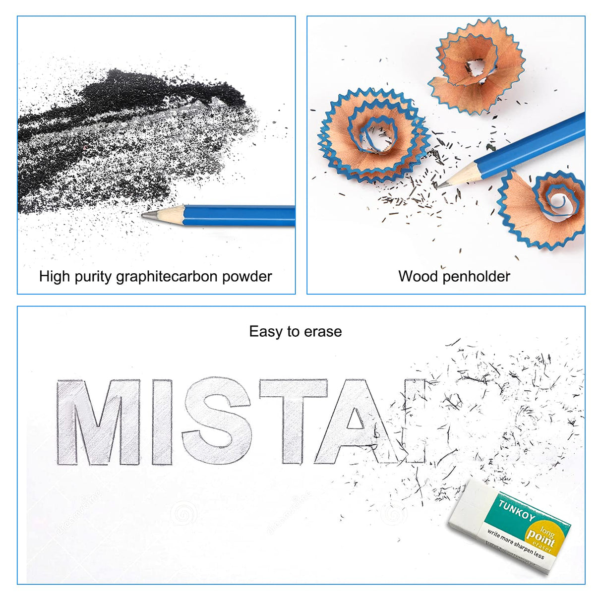 ROCOD Profession Sketch Pencils 6B to 4H for Kids and Adults Drawing, Art Graphite Pencil for Artists Beginner Sketching ROCOD