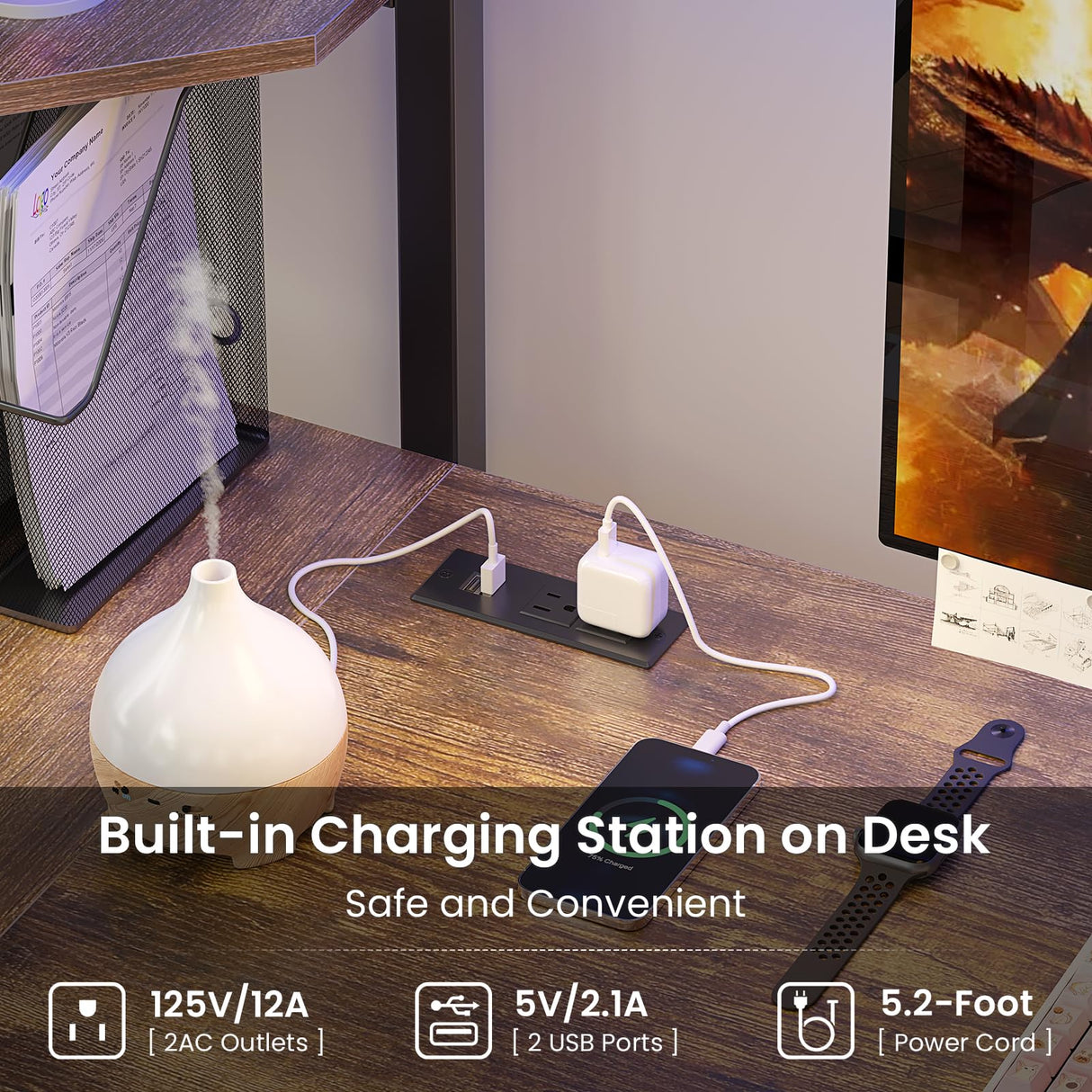 Hasuit Loft Bed with U-Shaped Desk, Charging Station &LED Lights, Metal LED Twin Loft Bed with Open Storage Shelves, Safety Guardrail & Double Ladder,No Box Spring Needed, Black Twin Size Loft Bed Hasuit