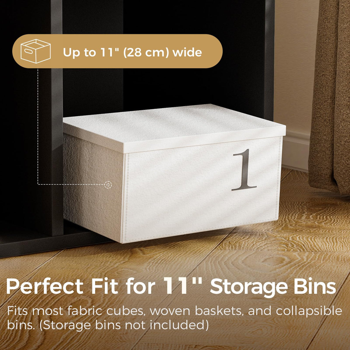 COMHOMA 8 Wood Cube Storage Organizer with Open Back and Removable Back Panels, 11In Black Cube Storage Bookshelf, Cubicle Shelf Bookcase for Home Office Bedroom Living Room, Vertical or Horizontal COMHOMA