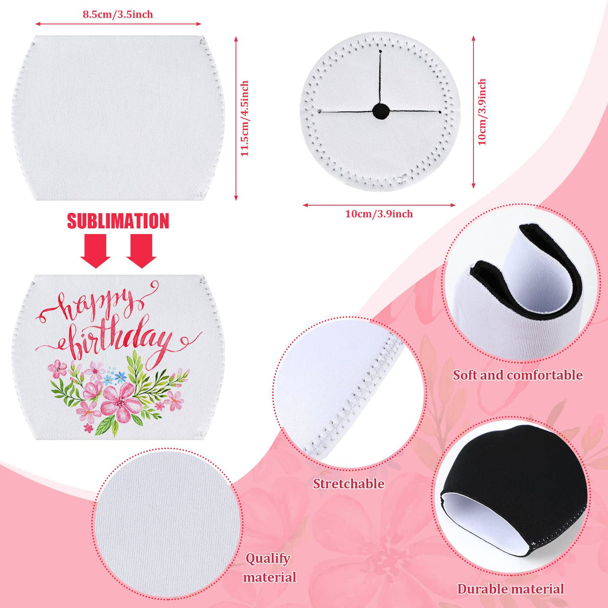 20 Pcs Christmas Sublimation Wine Glass Covers Sublimation Wine Glass Blanks Neoprene Wine Sleeve Blank Sleeve Mask for Glasses Sublimation Neoprene Insulator Cover for Drinks Sublimation Ornaments Romooa