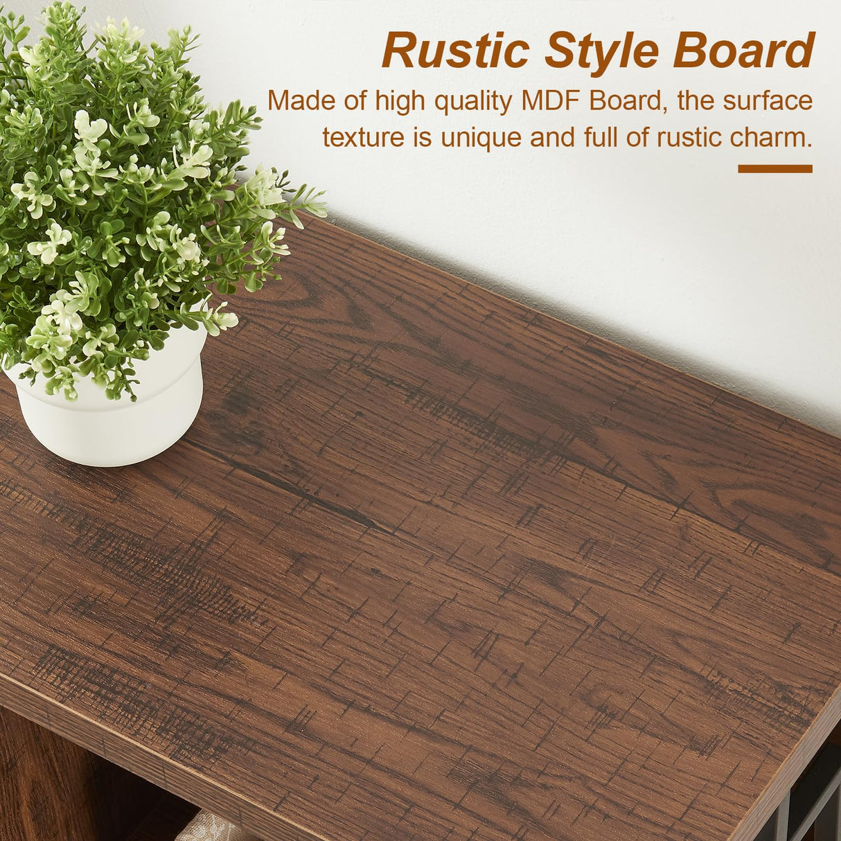 HOMISSUE Bookshelf, 4-Tier Rustic Short Bookshelf, Industrial Shelf Bookcase with Engineered Wood Shelves, Low Bookcase with Storage, Small Shelf for Living Room, Bedroom and Office, Rustic Brown HOMISSUE