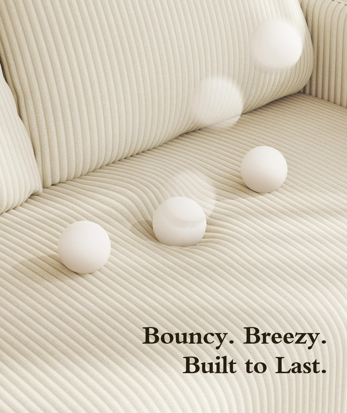 Corduroy Convertible Sofa Bed, 47" Loveseat Sleeper Sofa, Pull out Couch 618lbs Capacity, Modern Sleeper Couch Bed 2 Fluffy Pillows Included, Small Couches for Small Spaces/Apartment/Office, Beige Domusensus