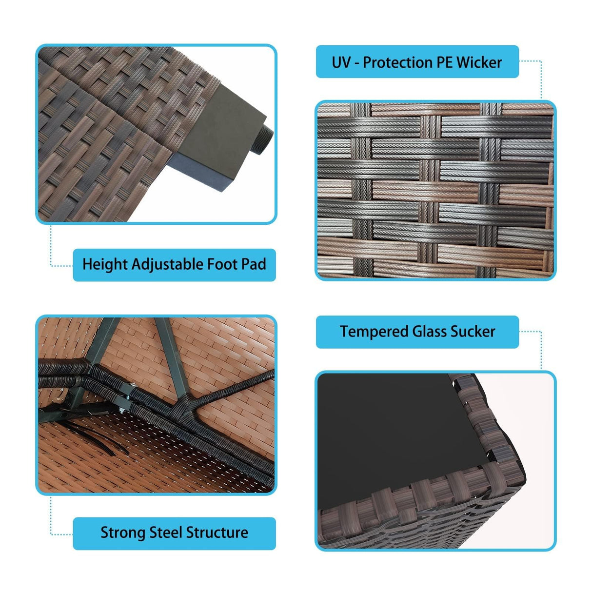 ASJMR Outdoor Patio Furniture Set with Fire Pit Table, 10 Pieces Outdoor Furniture Set Patio Sectional Sofa w/43in Propane Fire Pit, PE Wicker Rattan Patio Conversation Sets - Brown ASJMR