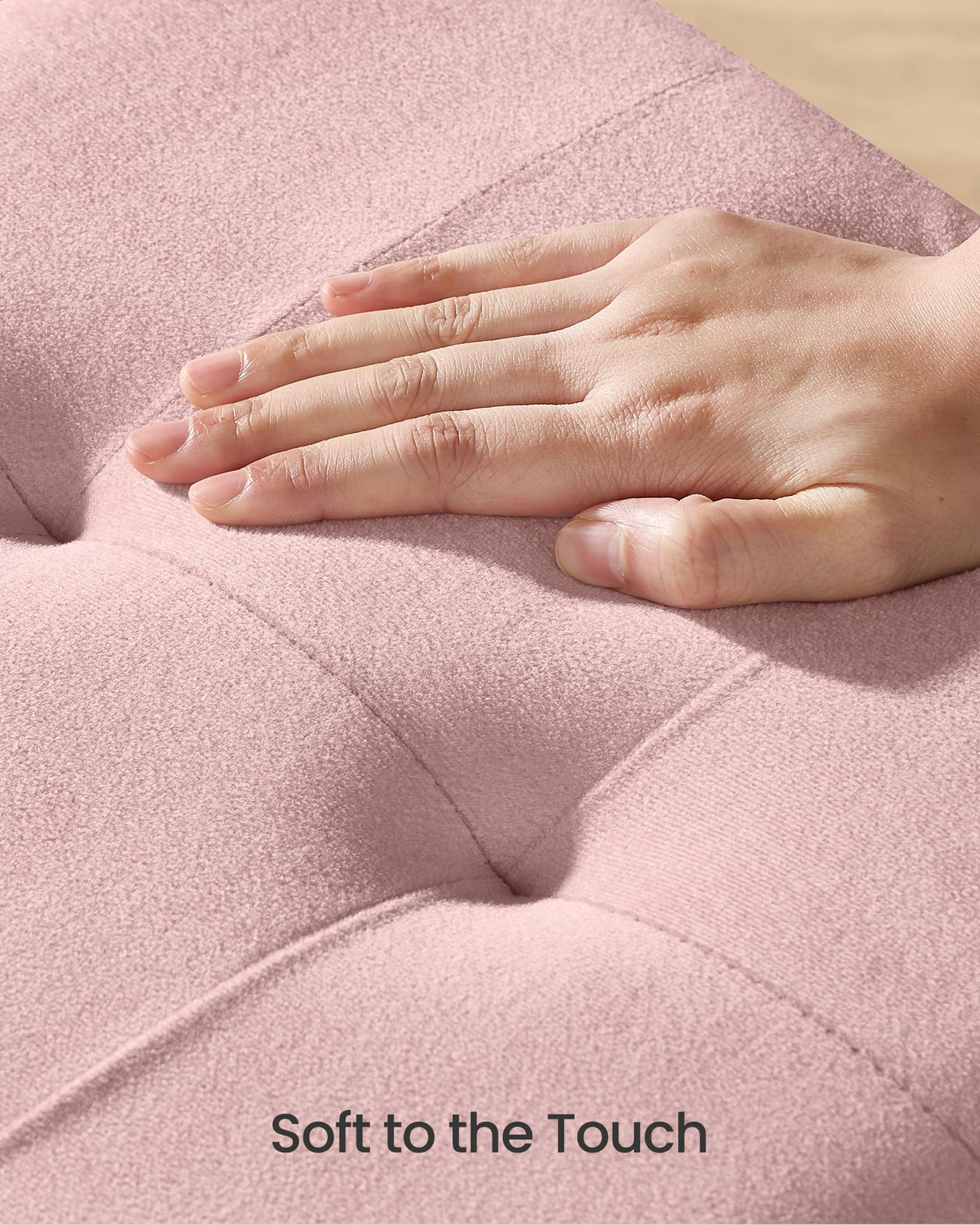 SONGMICS Storage Ottoman Bench, Folding Storage Chest, 15 x 30 x 15.2 Inches, Foot Rest Stool, 20 Gal. (77 L), Velvet Surface, for Bedroom, Entryway, Living Room, Jelly Pink ULSF0517R01 SONGMICS