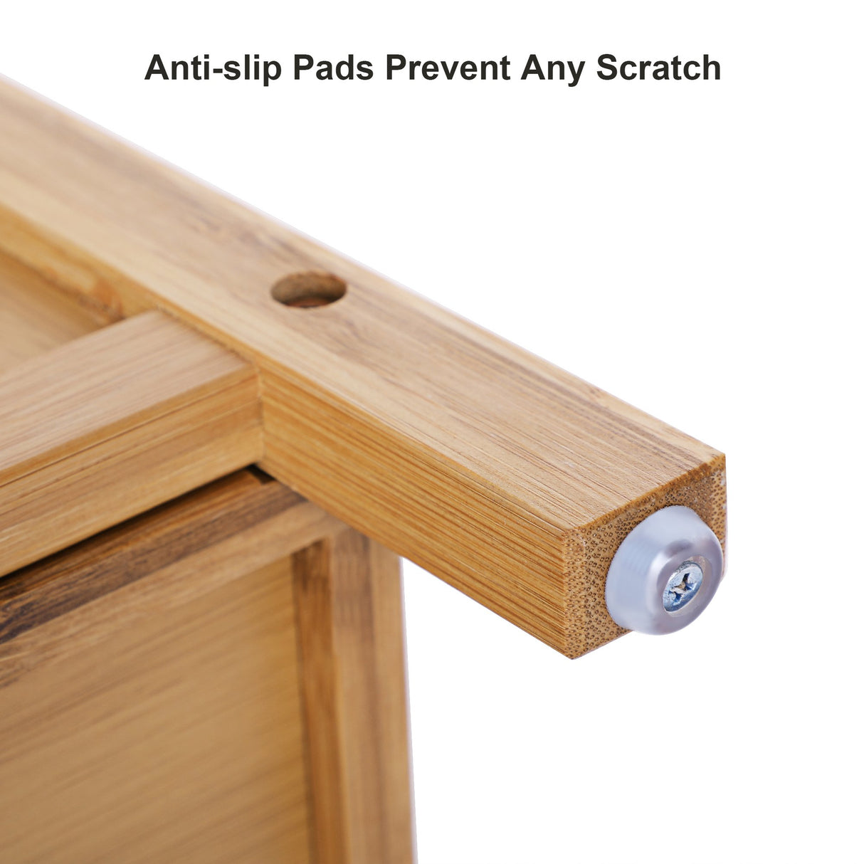 SONGMICS Bamboo Bathroom Storage Floor Cabinet, 4 Tiers Multifunctional Floor Shelving Unit, Free Standing Tower Corner Rack, Natural UBCB50Y SONGMICS