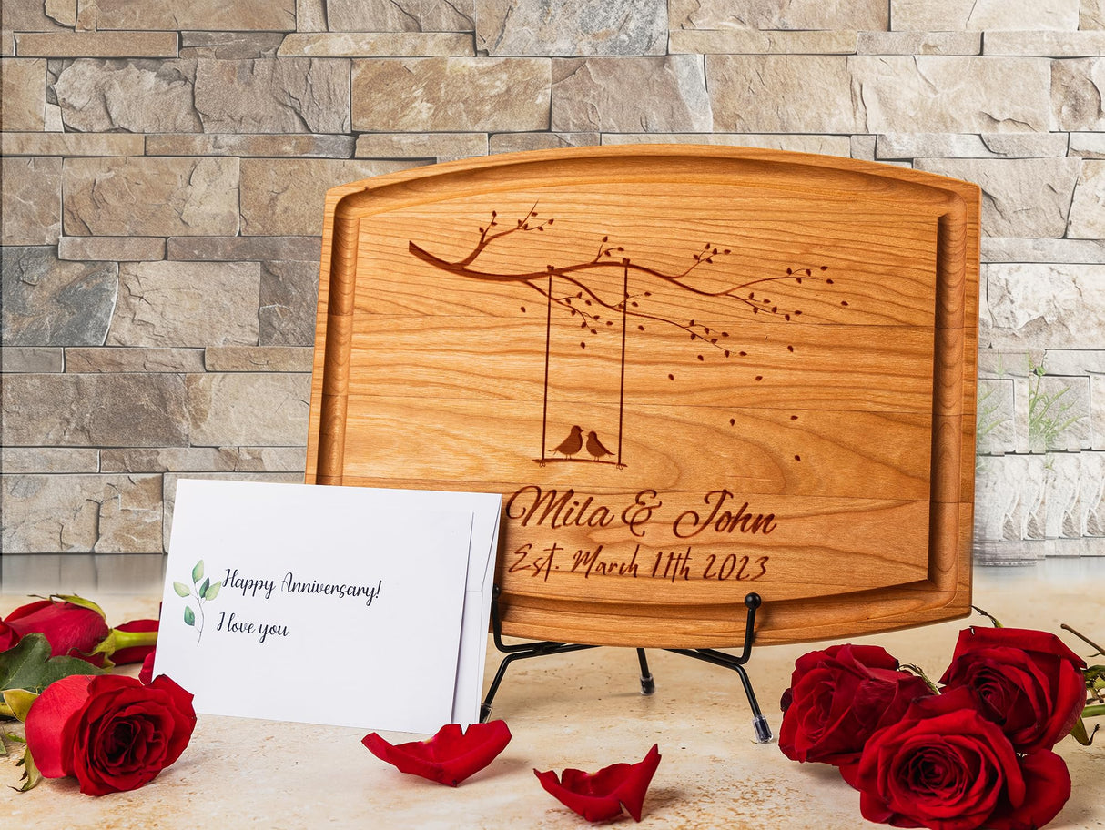 Tayfus Personalized Cutting Board, Engraved Wood Cutting Boards for Kitchen and Wedding Registry Ideas - Customized Gifts of Charcuterie Boards, Personalized Gifts — Anniversary Gift for Couple Tayfus