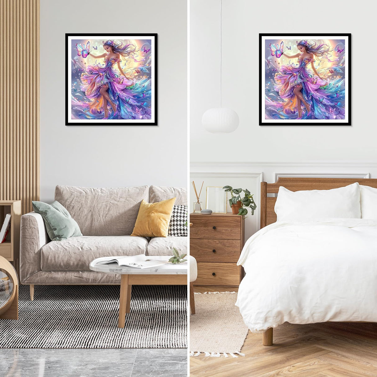 NEWENMO Fairy Diamonds Painting Kits for Adults Beginner, DIY 5D Butterfly Diamond Art Paint with Round Diamonds, Full Drill Diamonds Art Painting Kit Perfect for Home Wall Decor 12x12 Inch NEWENMO