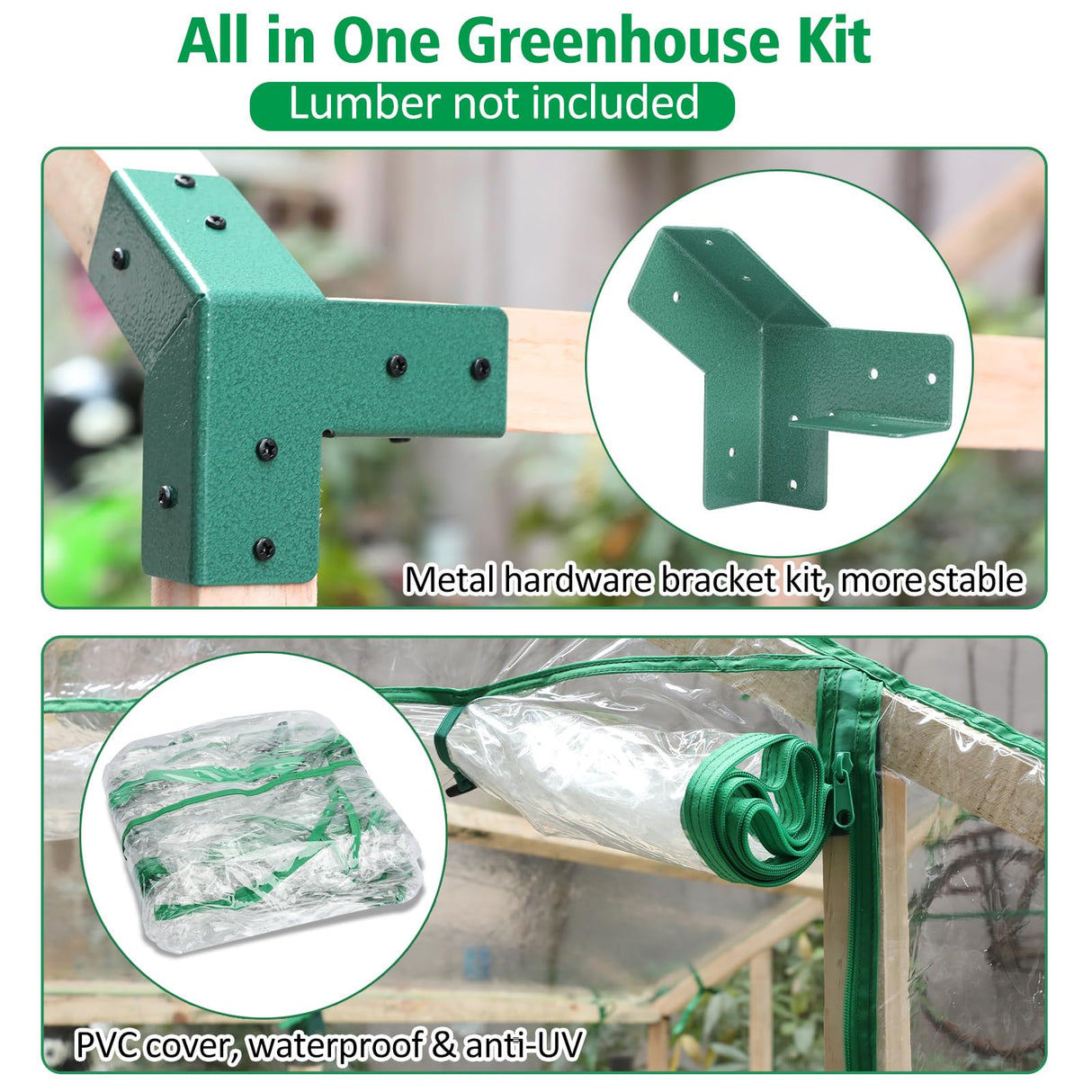 Walk in Greenhouse, 65x39x81 inch Green House for Plants, Include Greenhouse Kit and Greenhouse PVC Cover, Portable Greenhouses for Outdoors Winter MOFEEZ