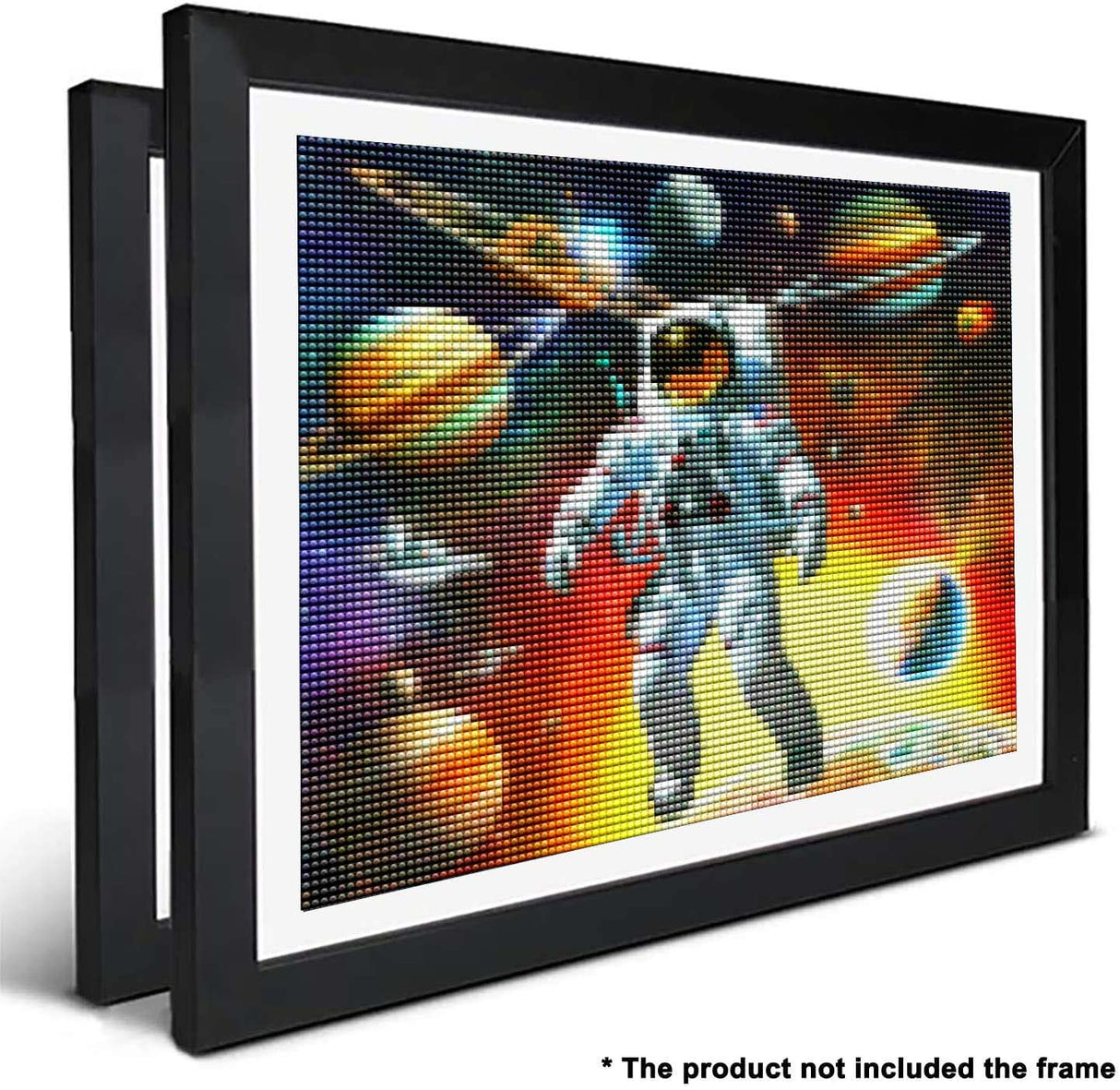 Ginfonr 5D Diamond Art Painting by Number Kits Spaceships & Astronauts Full Drill, Craft Rhinestone Paint with Diamonds Set Space Arts Decorations (12x16inch, 2 Pack) Ginfonr