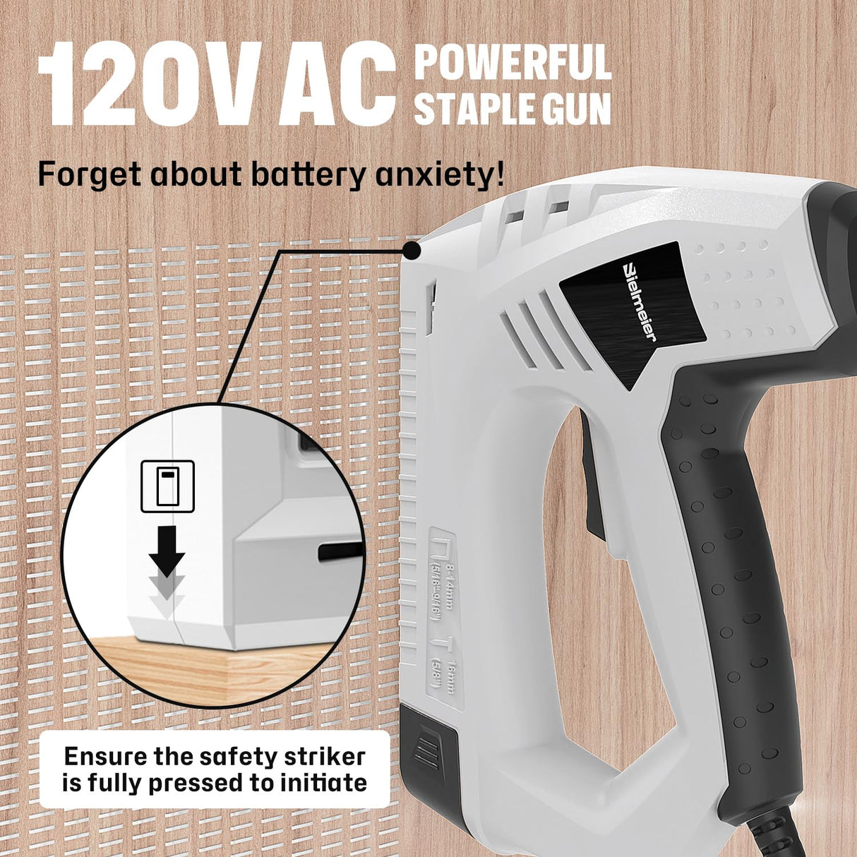 Bielmeier Electric Staple Gun, 2-in-1 Staple Gun Brad Nailer Including 2000Pcs Staples and Nails, 120V Corded Nail Gun Electric Stapler Heavy Duty for DIY Projects, Upholster and Woodworking BIELMEIER