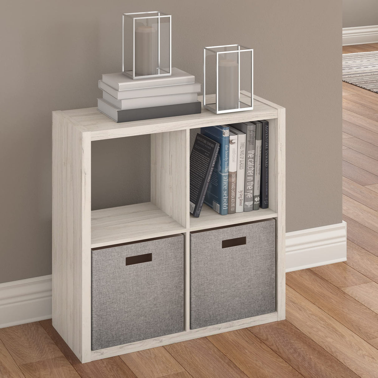 ClosetMaid 4550 Decorative Open Back 4-Cube Storage Organizer, Bleached Walnut ClosetMaid