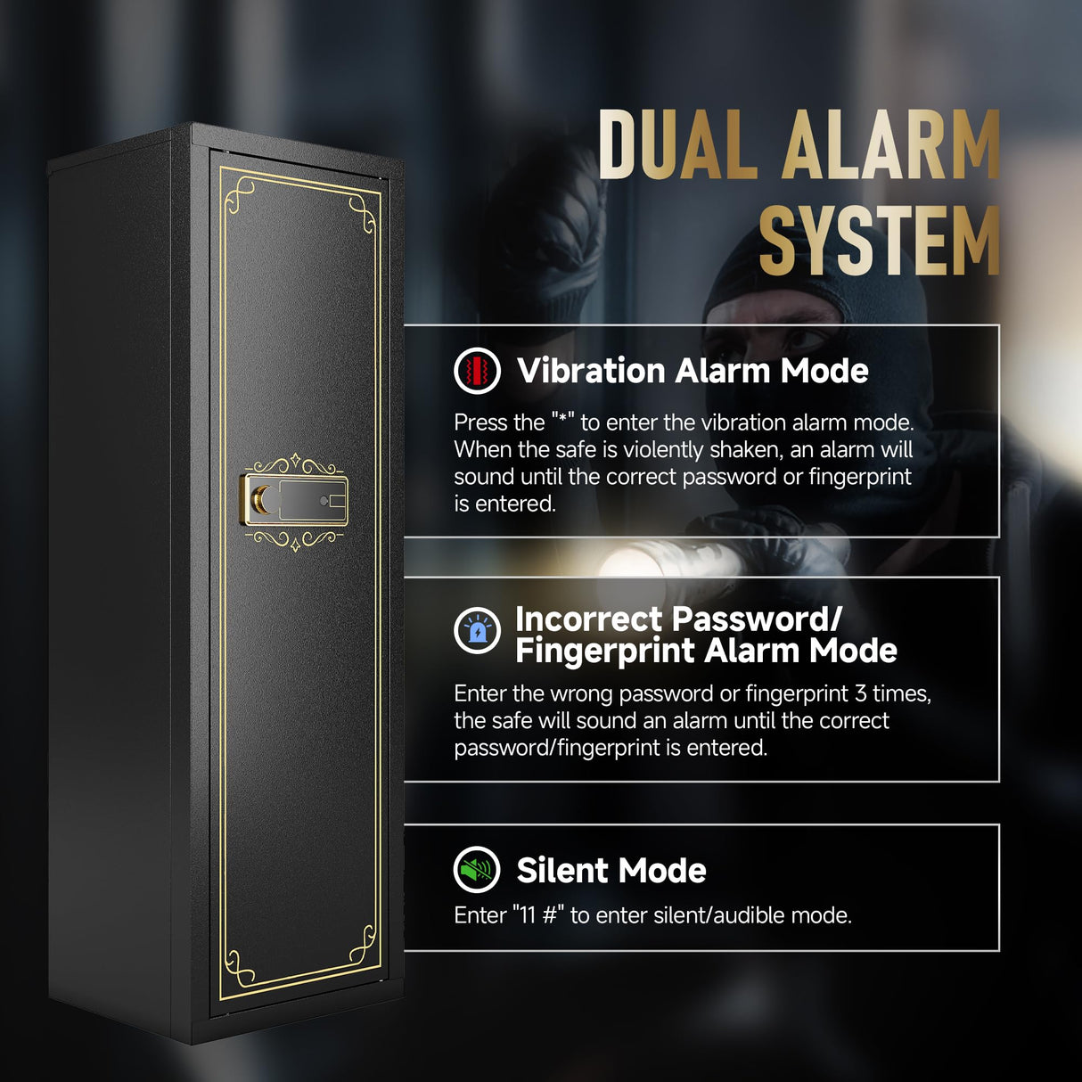 KAER 10-12 Gun safe,Rifle Safe,Gun Safes for Home Rifle and Pistols,Long Gun Safe for Rifle,Clearance Gun Safe with Digital Keypad,Adjustable Shelves,Unassembled KAER