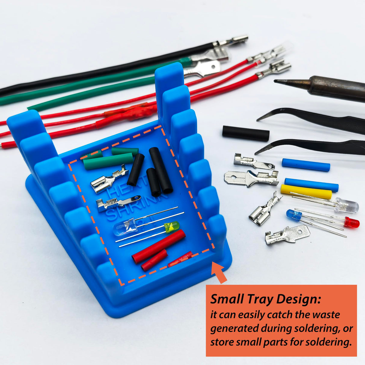 ZYRELYNX Upgraded Silicone Soldering Stand, Helping Hands Soldering Station, Soldering Wire Holder with 6 Slots - Third Hand Soldering Iron Stand for 32AWG to 12AWG Wires(Only Stand), Blue, 1 Pcs ZYRELYNX