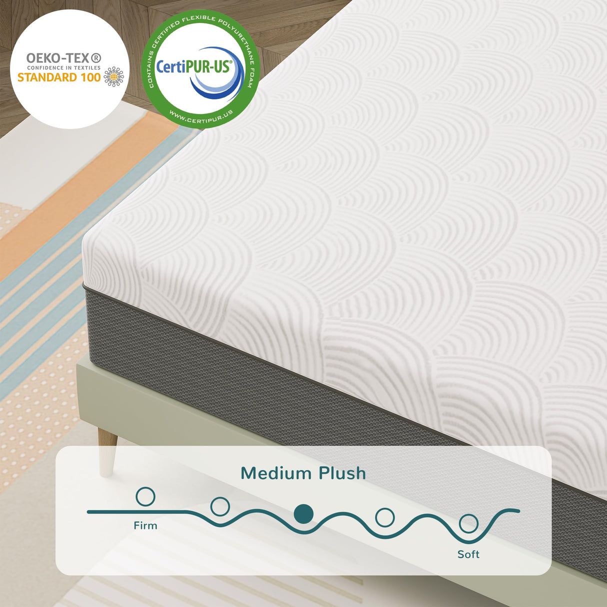 12 Inch Twin XL Mattress, Memory Foam Mattress for Cool Sleep & Pressure Relief, Medium Firm Support, Removable Cover, No Fiberglass JOYRIDE SLEEP