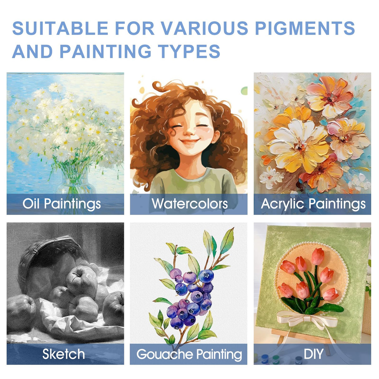 FUMILE 8x10 Canvas for Painting Stretched, 24 Pack Canvases for Painting-5/8 in Profile Primed White Blank Painting Canvas Value Pack for Oil & Acrylic Paint FUMILE