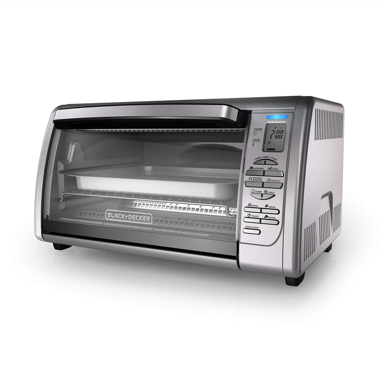 Black+Decker Countertop Convection Toaster Oven, 8 One-touch Cooking Functions, Stainless Steel BLACK+DECKER