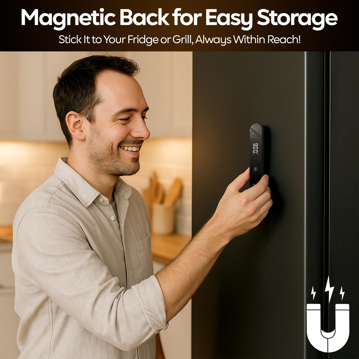 0.5 Second Instant Read Food Thermometer Professional Ultra Fast Meat Thermometer Digital Kitchen Thermometer for Cooking, Grill Thermometer, Waterproof IP67 BBQ Thermometer Famoos