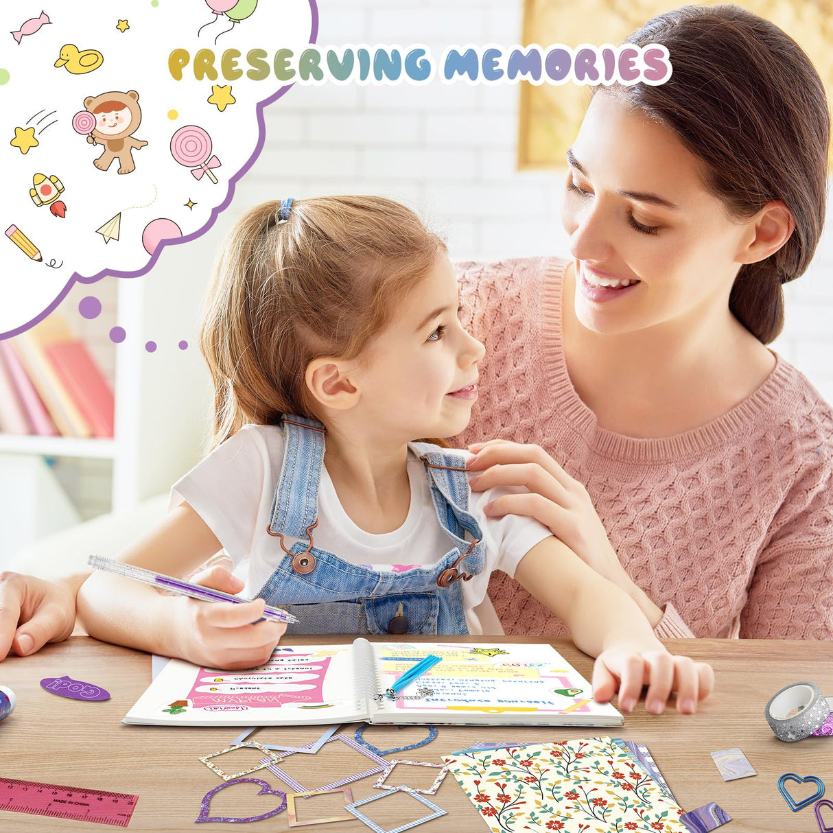 PERRYHOME DIY Journal Kit for Girls Ages 8-14, 2-Pack Journal Set for Tween & Teen Girls, Scrapbook & 100+Pcs Diary Supplies Set,DIY Stationery Set, Gifts for 8 9 10 11 12 13 14 Year Old Girl Birthday PERRYHOME