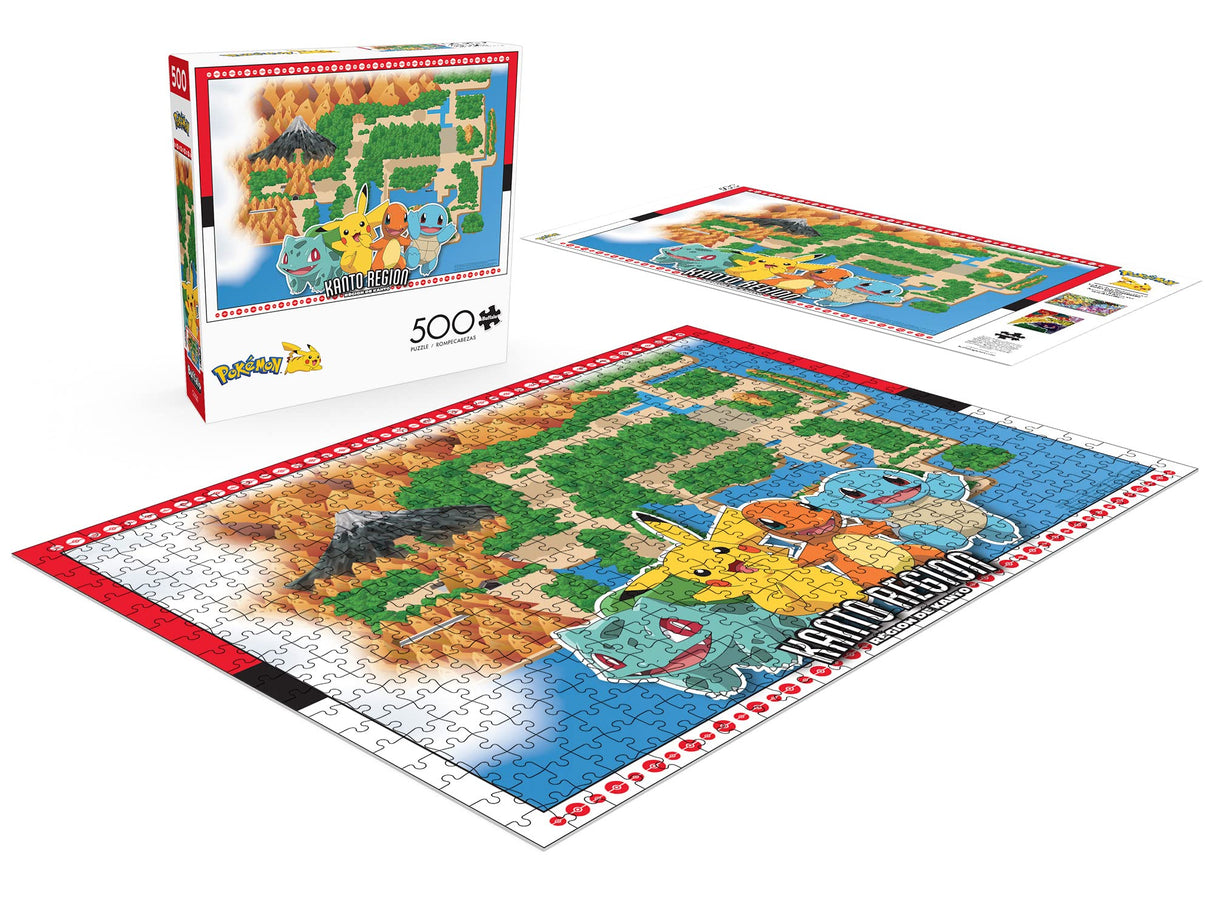Buffalo Games - Pokémon - Kanto Region - 500 Piece Jigsaw Puzzle for Adults Challenging Puzzle Perfect for Game Nights - Finished Puzzle Size is 21.25 x 15.00 Buffalo Games