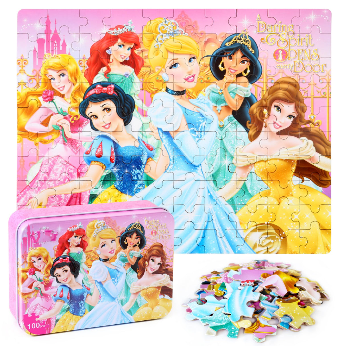 Puzzles for Kids Ages 4-8 100 Pieces Jigsaw Puzzles for Boys and Girls Educational Learning Puzzles in Metal Box. bexido