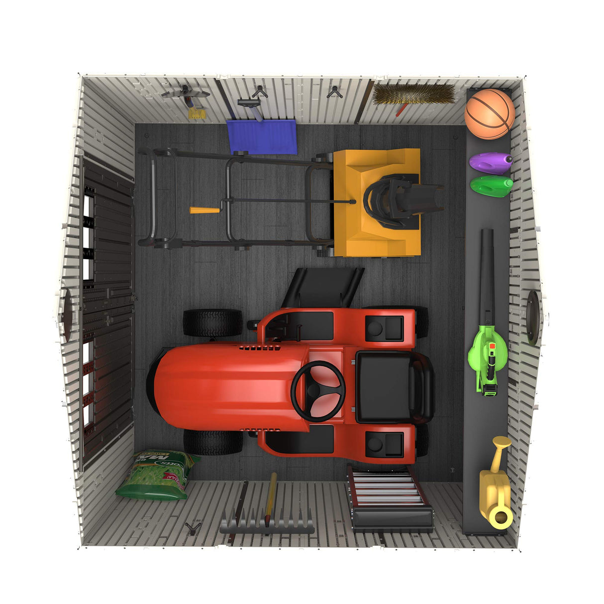 Lifetime 6411 Outdoor Storage Shed with Window, 8 by 7.5 Feet,Putty/Brown Lifetime