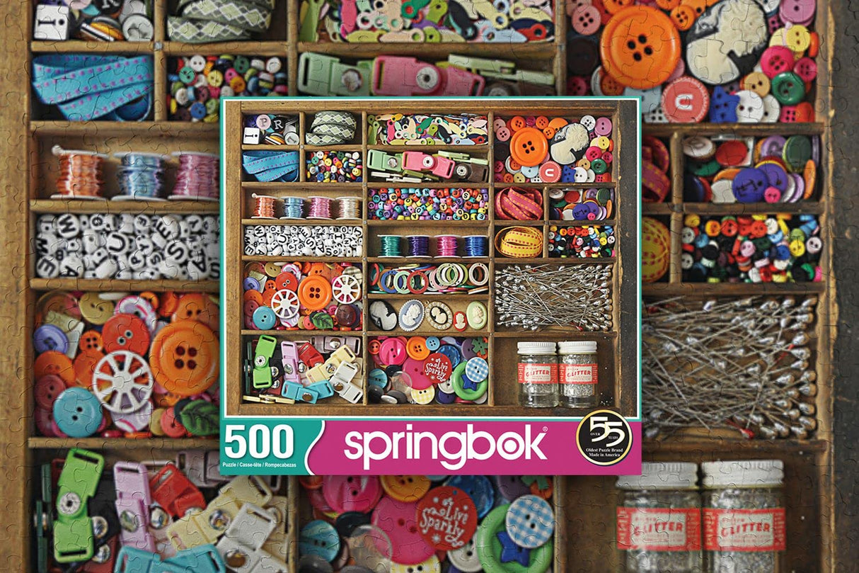 Springbok's 500 Piece Jigsaw Puzzle The Sewing Box, Multi Springbok