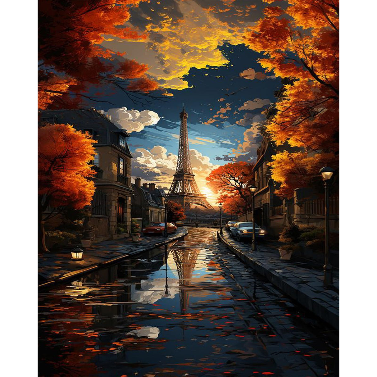 PRASIO Paint by Numbers Kit for Adults Beginner, Eiffel Tower Adult Paint by Number Kits, DIY Acrylic Paint by Numbers Kit for Adults Canvas for Home Decor Gift 16x20 Inch PRASIO