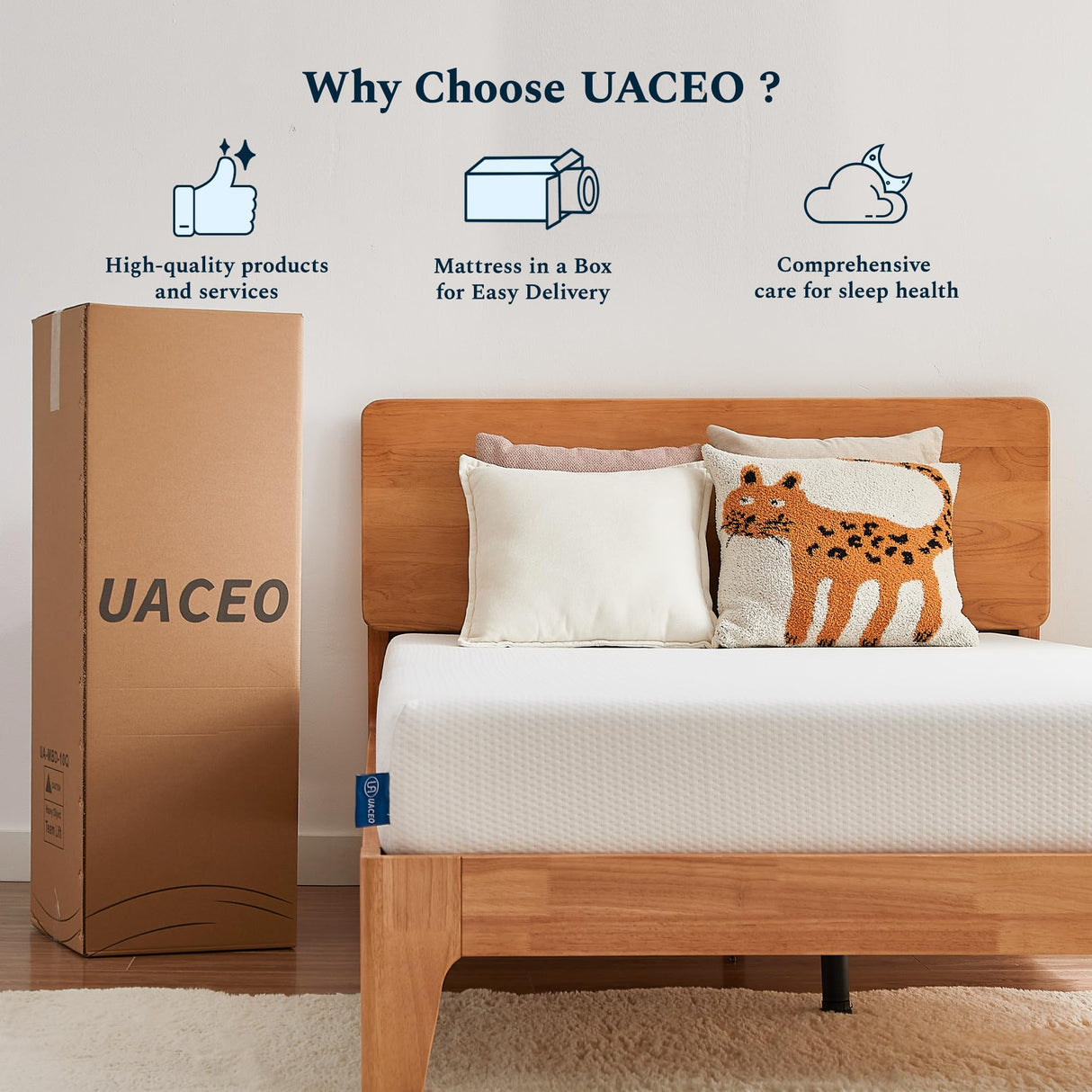 UACEO Full Mattress, 8 Inch Memory Foam Mattress in a Box, Fiberglass Free Full Size Mattresses for Pressure & Pain Relief, Soft and Comfortable UACEO