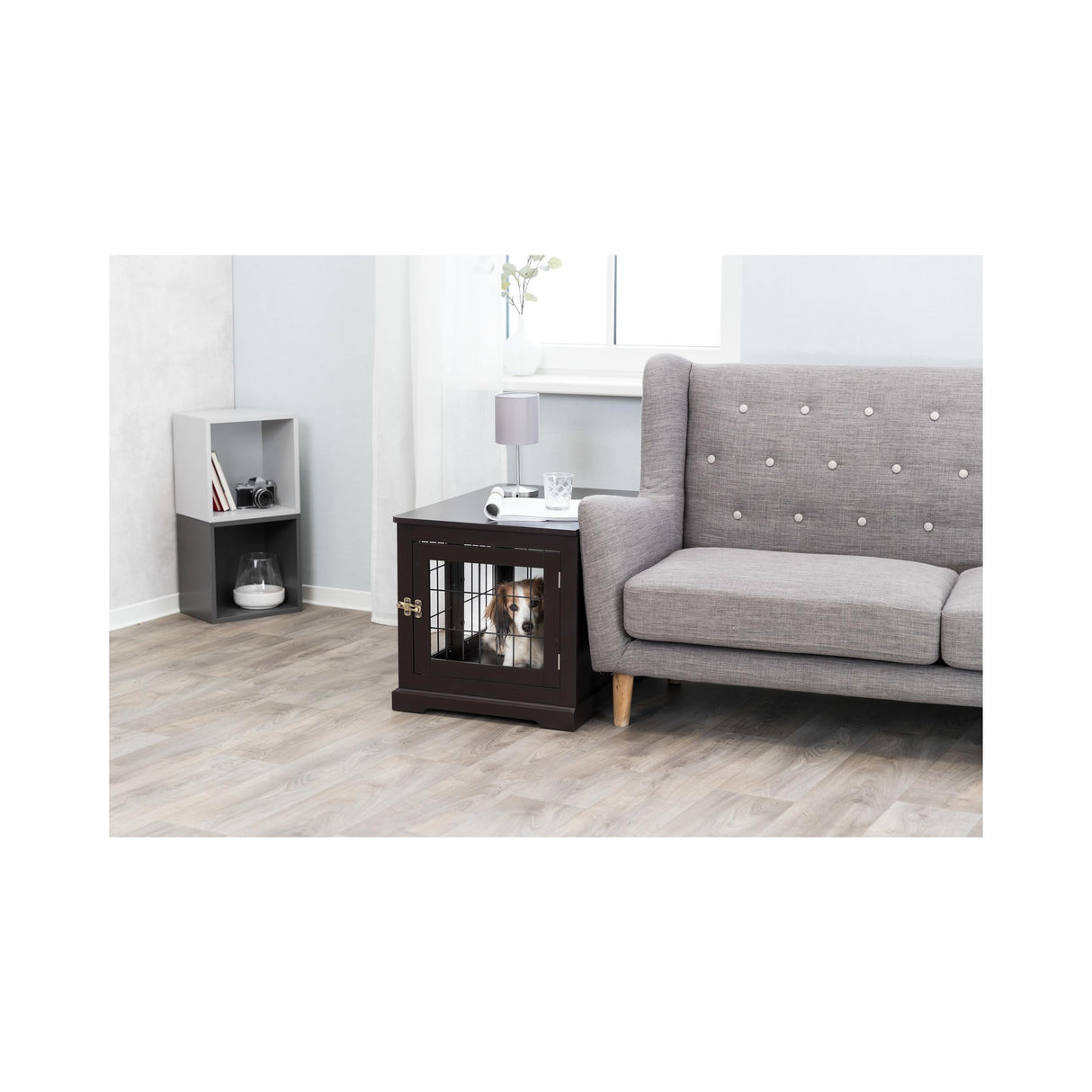 TRIXIE 29.5" Indoor Dog Crate, Wooden Crate Table for Dogs Up to 25 lb, Small Dog Kennel, Perfect in Any Room, Brown TRIXIE