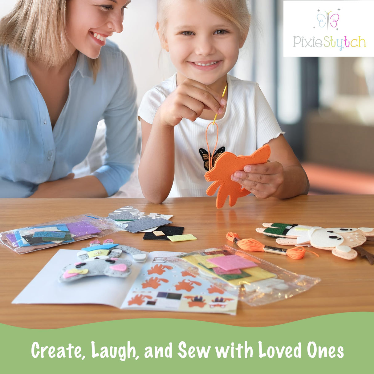 Beginner Sewing Kit for Kids - Sew & Create 6 Adorable Stuffed Animal Projects - Fun DIY Craft Set for Ages 6 and up - Educational & Creative Sewing Kit for Girls & Boys - Gift for Young Crafters Pixiestytch