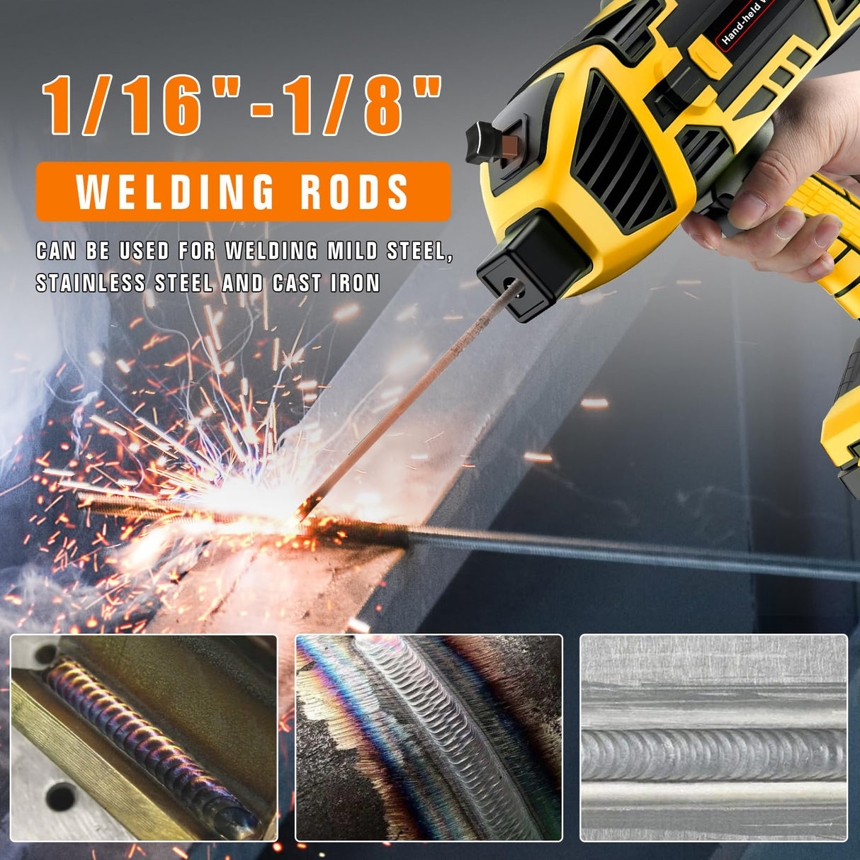 YesRight Handheld Welding Machine 110V 120A Portable Electric Welding Machine, IGBT Inverter Stick Welder with 6 Variable Current Adjustment for 3/32"-1/8" Welding Rod Tool YesRight