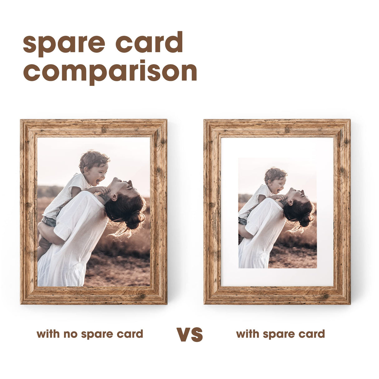 TWING 4x6 Picture Frames Set of 6, Rustic Farmhouse Picture Frame 3x5 with Mat or 4x6 Without Mat, Tabletop Display and Wall Mounting Home Decorative collage picture Photo Frames Wood Brown,Walnut TWING