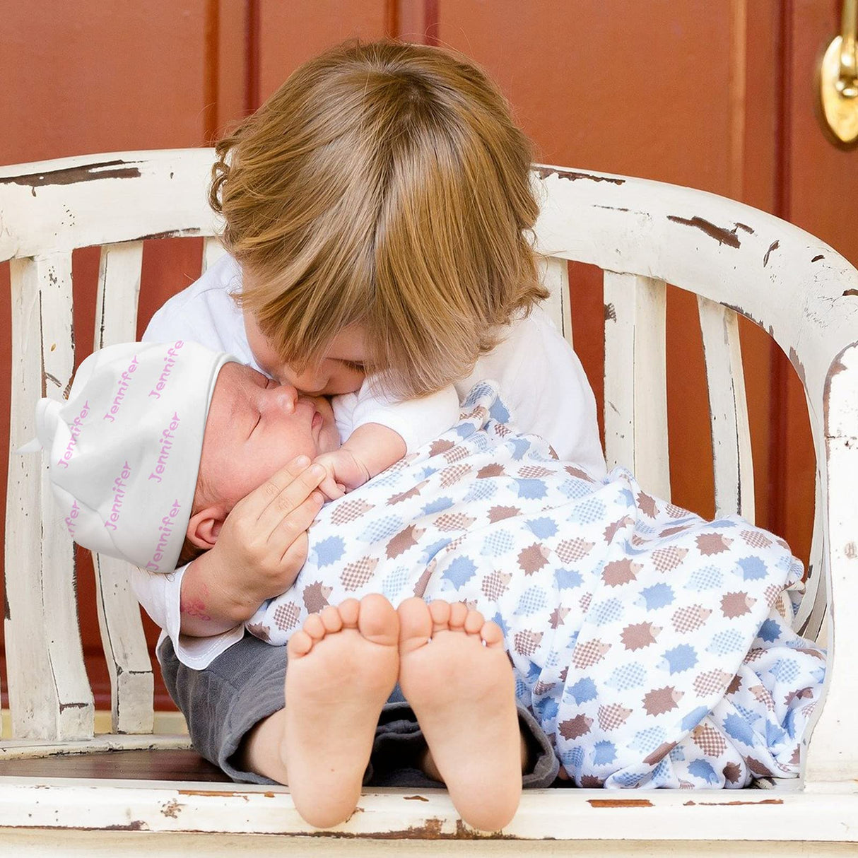 Sublimation Baby Name Blanket Soft Blank Name Blanket, 30 x 40 Inch, Sublimation Baby Blanket and Sublimation Baby Cap Newborn Hat for Boys and Girls, White Tatuo