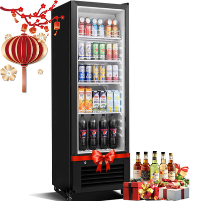 BODEGACOOLER Beverage Refrigerator and Cooler, 10.2 Cu.Ft Commercial Beverage Refrigerator, Commercial Merchandiser Refrigerator For Drinks, Commercial Display Refrigerator with Glass Door Fridge.