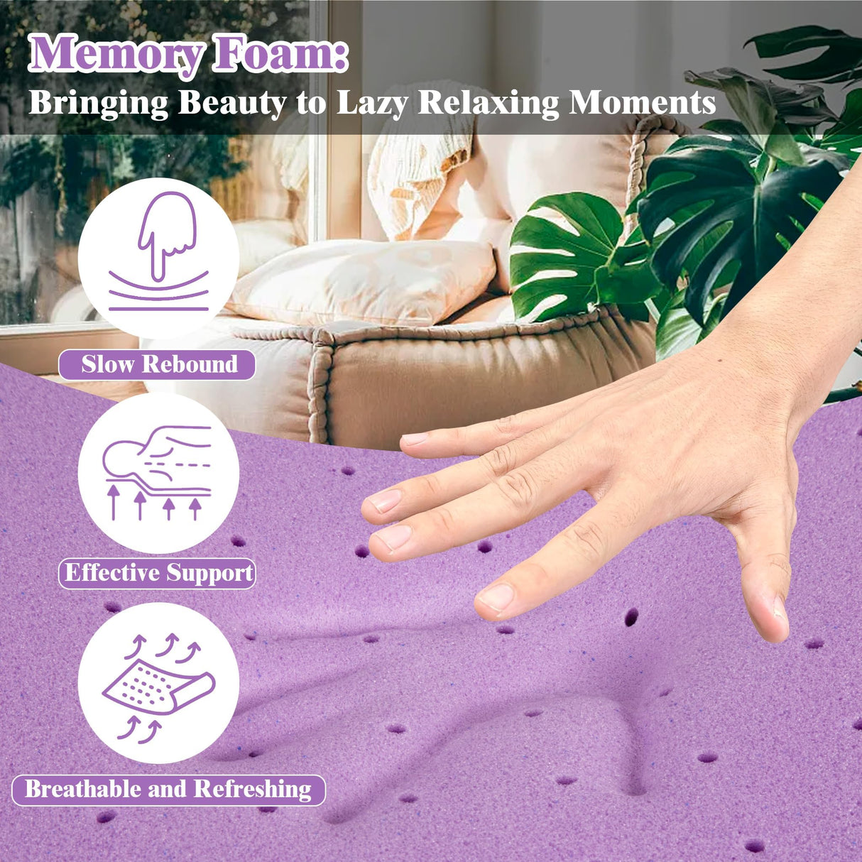 Airensky 2 Inch Cooling Gel Memory Foam Mattress Topper Twin Size - CertiPUR-US Certified Bed Topper, Pressure Relief for Back Pain, Breathable Design, Odor-Free (39"x75") Airensky