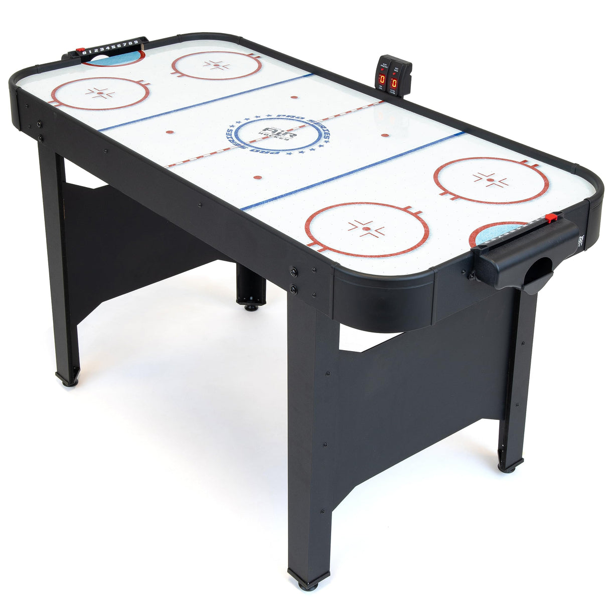 GoSports 48 Inch Air Hockey Arcade Table for Kids - Includes 2 Pushers, 3 Pucks, AC Motor, and LED Scoreboard - Oak or Black GoSports