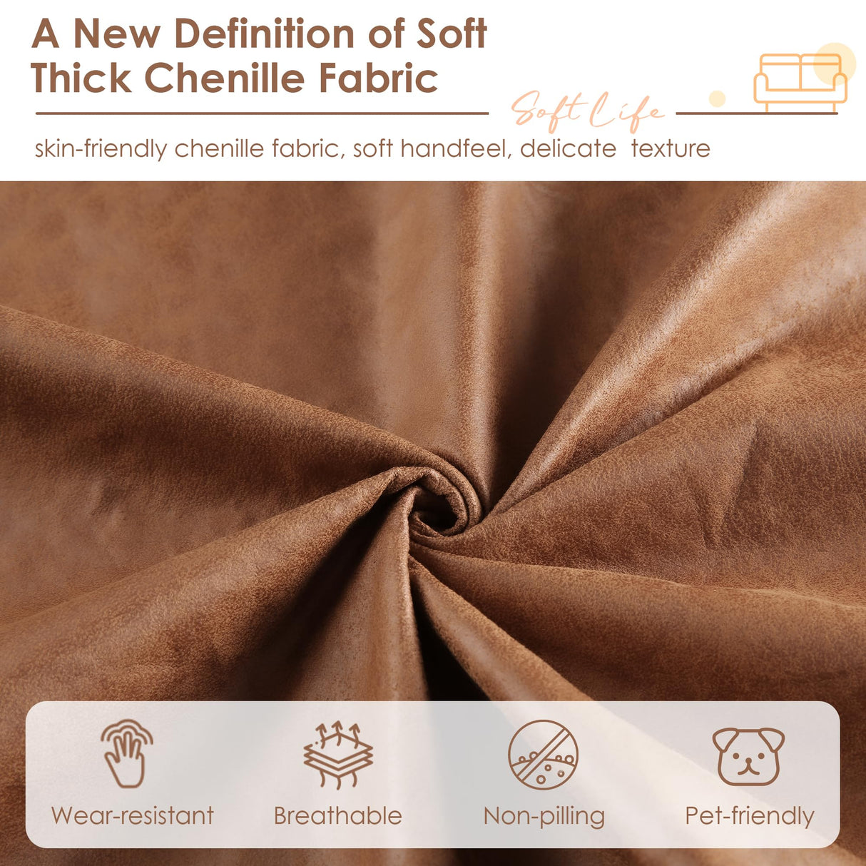 HIFIT 101" W Sectional Sofa with Storage Seats and USB Ports, 6 Seater U Shaped Sectional Couch with Double Chaise, Brown Leather Sofa Couches for Living Room, Small Sofa HIFIT