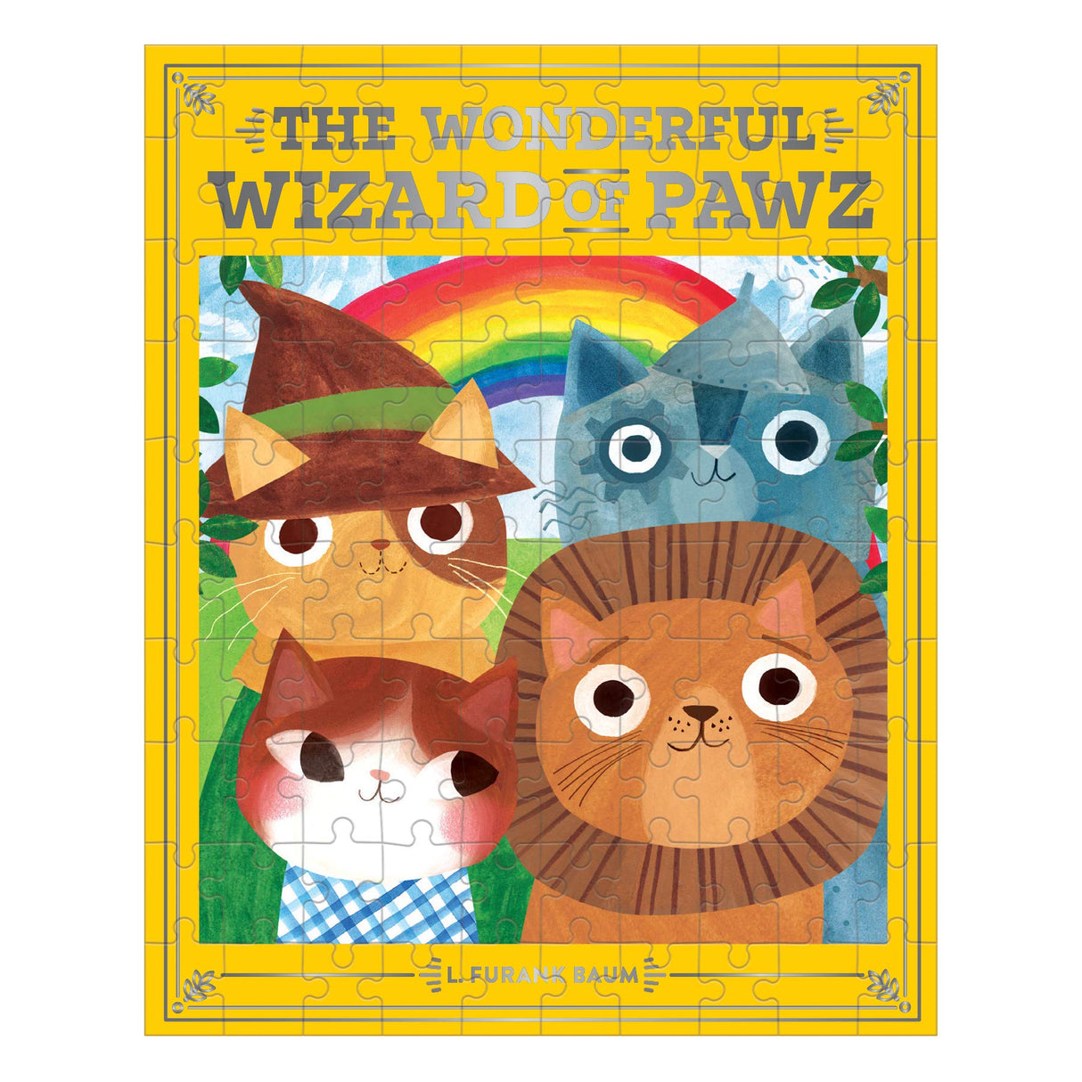 Mudpuppy The Wonderful Wizard of Pawz Bookish Cats Puzzle, 100 Pieces, 10.75” x 13.5” – Jigsaw Puzzle for Ages 6 & Up, Features an Adorable Cat Portrait from The Iconic Movie with Foil Embellishments Mudpuppy